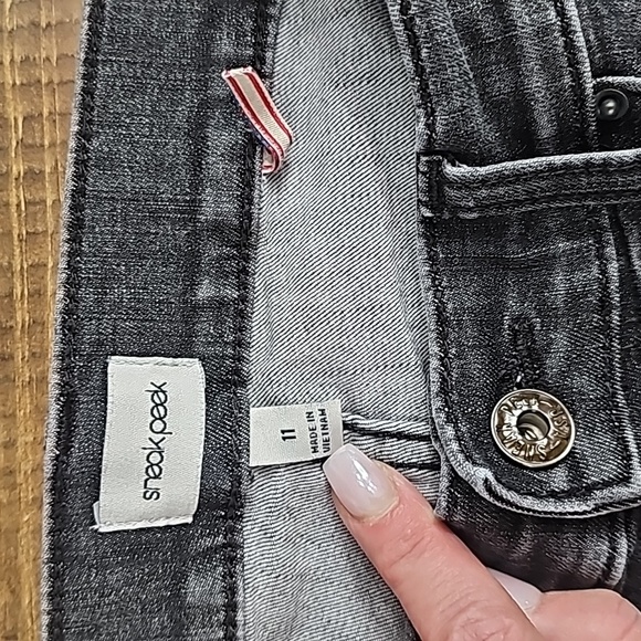 💥SNEAK PEAK low rise sz 11 black gray jeans Stretch - Picture 5 of 6